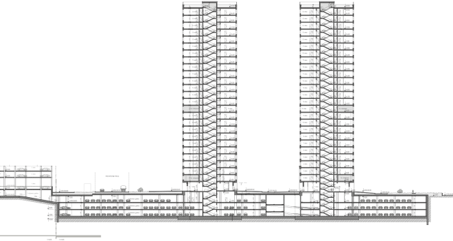 "Vodny" housing project. Section view  SPEECH