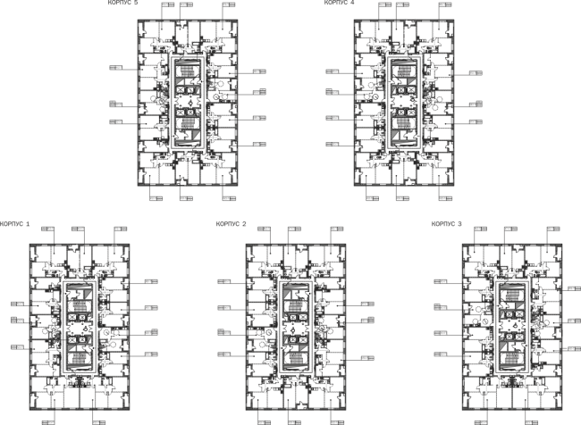 "Vodny" housing project. Plan of the typical floor  SPEECH