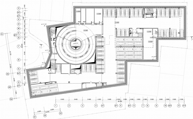 "Danilov Plaza" multifunctional project. Plan of the underground floor © SPEECH