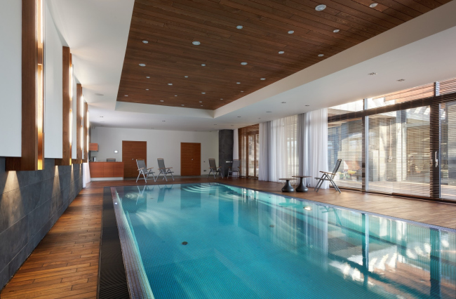 Hampton House. Country residence. Swimming pool. Construction, 2016 � Roman Leonidov architectural bureau