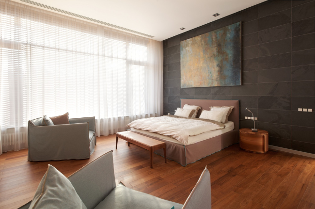Hampton House. Country residence. Bedroom. Construction, 2016 � Roman Leonidov architectural bureau