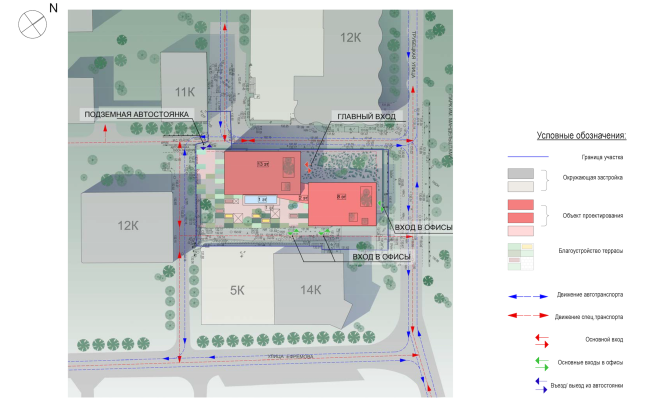 Administrative and residential building on the Malaya Trubetskaya Street. Master plan � Pavel Andreev architectural firm "Gran"