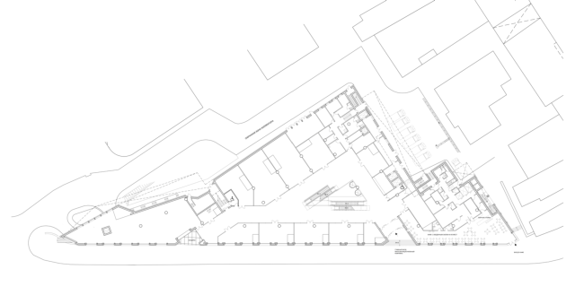Multifunctional complex on the Zemlyanoy Val Street. Plan of the 1st floor � Ginsburg Architects