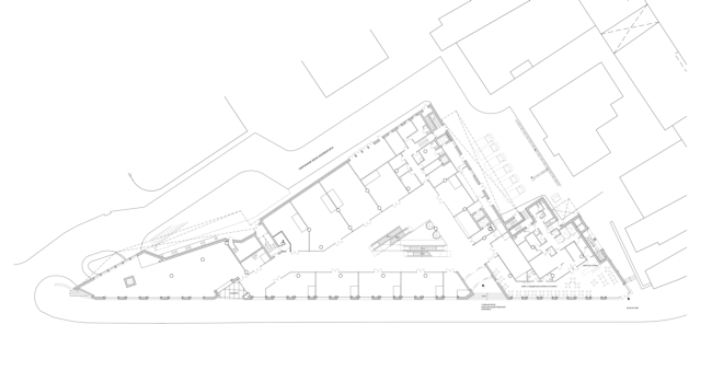 Multifunctional complex on the Zemlyanoy Val Street. Plan of the 1st floor  Ginsburg Architects