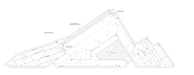 Multifunctional complex on the Zemlyanoy Val Street. Plan of the roof � Ginsburg Architects