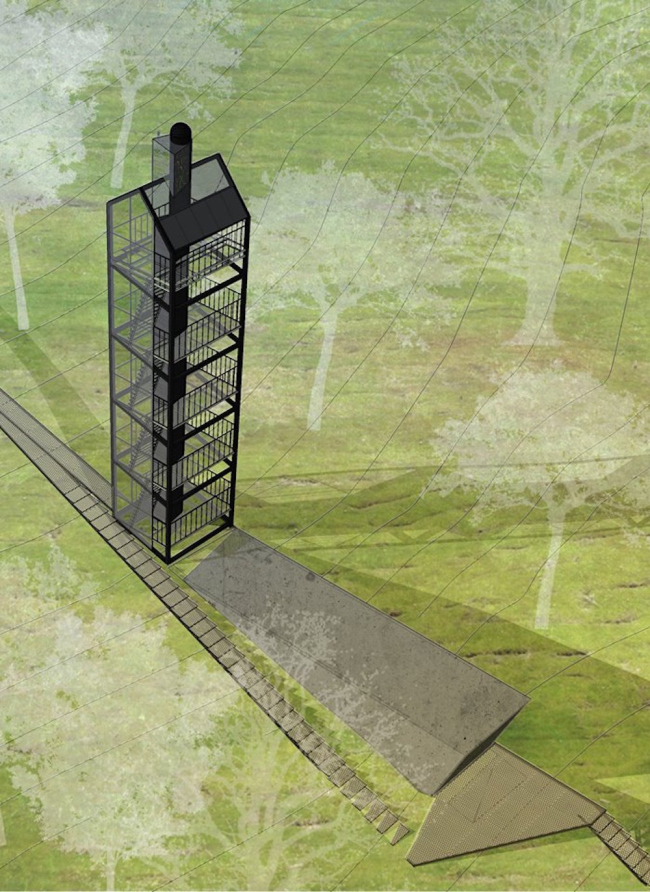 The project of a tower "Shelter" prepared for the "Arkhstoyanie" Festival. Location plan. 2016  Wowhaus