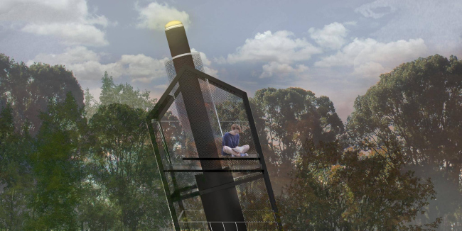 The project of a tower "Shelter" prepared for the "Arkhstoyanie" Festival. 2016 � Wowhaus