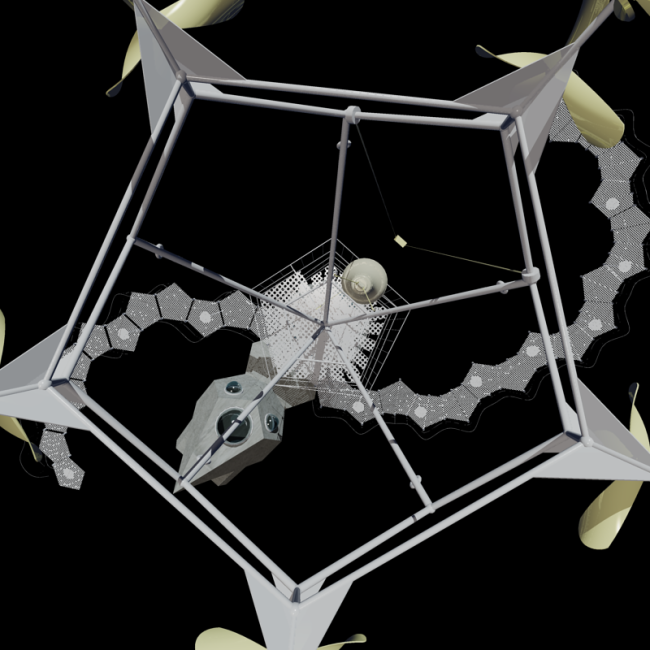 "Home for Shakespeare" contest project. Author: Esbergen Sabitov. A shot from the movie. View from the inside. Metamorphosis. 2016 � Wowhaus