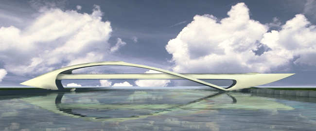 Торгово-пешеходный мост через Москва-реку, район Марьино-Братеево © Архитектурное бюро Асадова