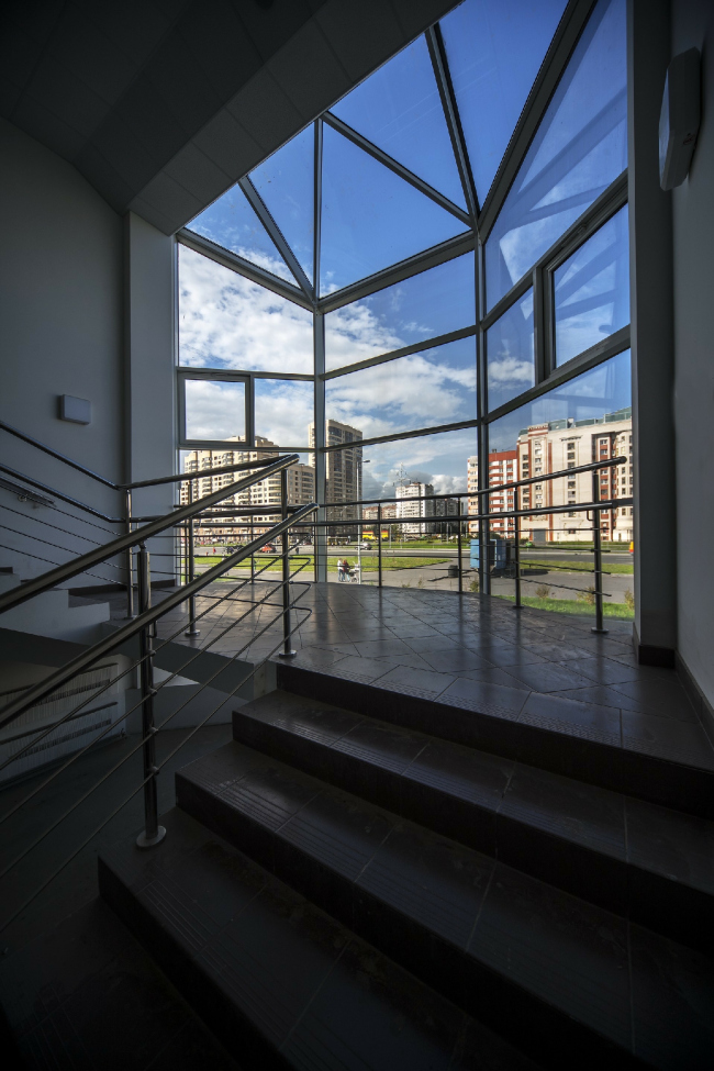 Youth hobby center. The bubble on the Bogatyrsky Avenue side. Construction, 2014 � Anatoly Stolyarchuk architectural studio