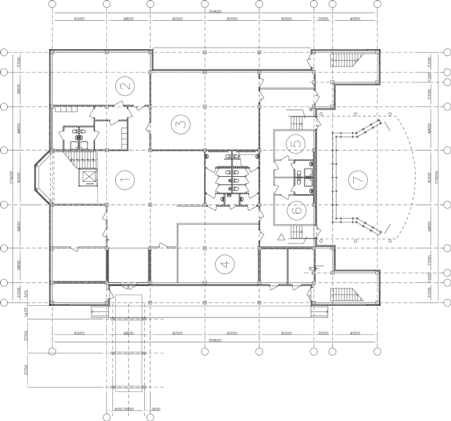 Youth hobby center. Plan of the first floor  Anatoly Stolyarchuk architectural studio