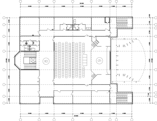 Youth hobby center. Plan of the second floor  Anatoly Stolyarchuk architectural studio