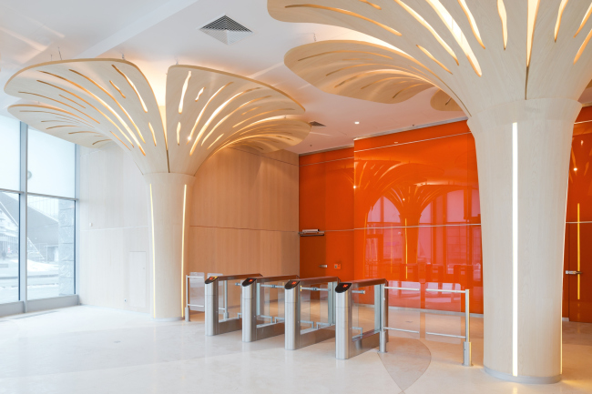 Public areas in the "Eurasia" Tower in the complex of "Moscow City". Implementation, 2014  Sergey Estrin Architects