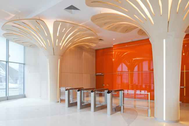 Public areas in the "Eurasia" Tower in the complex of "Moscow City". Implementation, 2014 � Sergey Estrin Architects