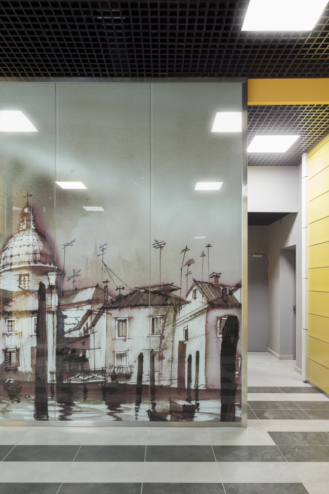"Vodny" housing project. Construction, 2015. Interior of the entrance lobby. Photograph � Dmitry Chebanenko