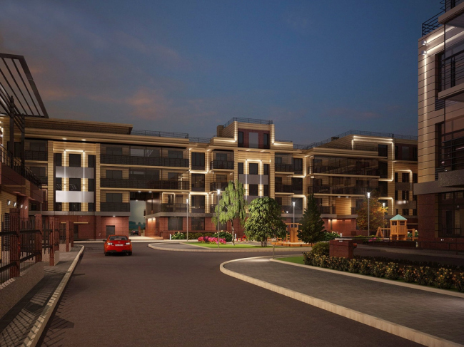 Buildings of "Baltiyskaya Zhemchuzhina" complex (Dudergoff Club residential project). Construction, 2016 � Sergey Tsytsin Architects