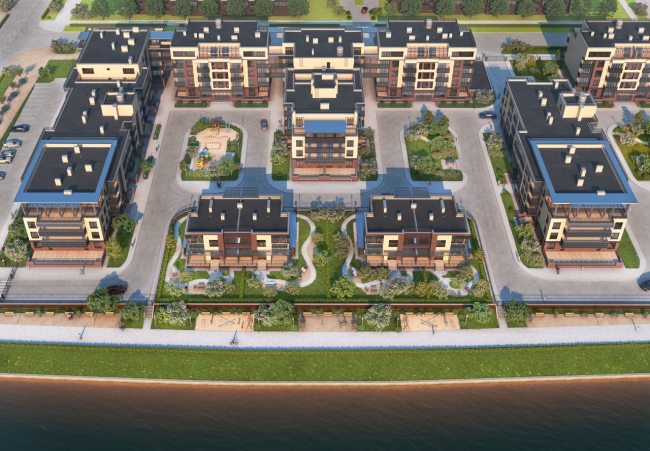 Buildings of "Baltiyskaya Zhemchuzhina" complex (Dudergoff Club residential project). Project, 2007 � Sergey Tsytsin Architects