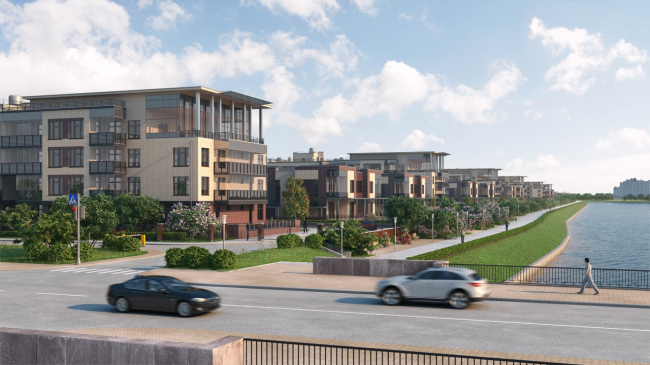 Buildings of "Baltiyskaya Zhemchuzhina" complex (Dudergoff Club residential project). Construction, 2016 � Sergey Tsytsin Architects