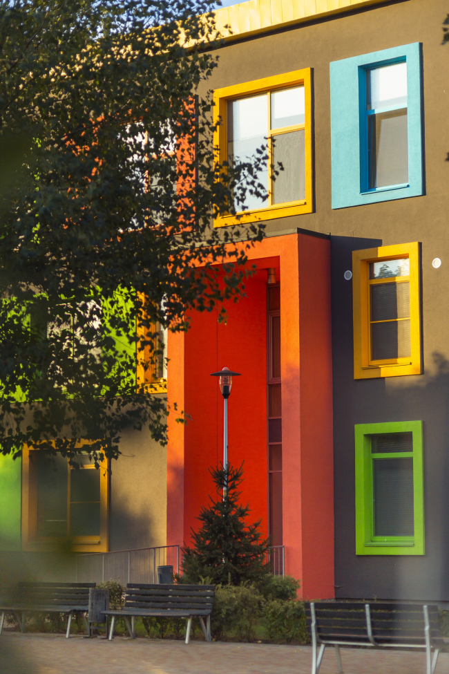 The school of fine arts on the territory of "Comfort Town" residential area. The kindergarten unit. Construction, 2014 � Archimatika