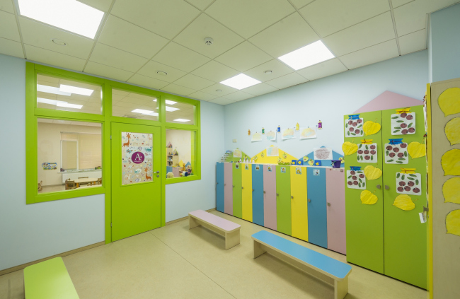 The kindergarten on the territory of "Comfort Town" residential area. The kindergarten unit. Construction, 2014 � Archimatika