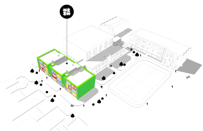 The kindergarten block in the educational complex on the territory of "Comfort Town" Construction, 2014 � Archimatika