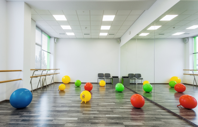 The gym in the school of fine arts on the territory of "Comfort Town" residential area. Construction, 2014  Archimatika