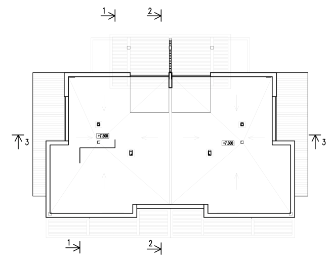 Buildings of "Baltiyskaya Zhemchuzhina" complex (Dudergoff Club residential project). Plan of the roof  Sergey Tsytsin Architects