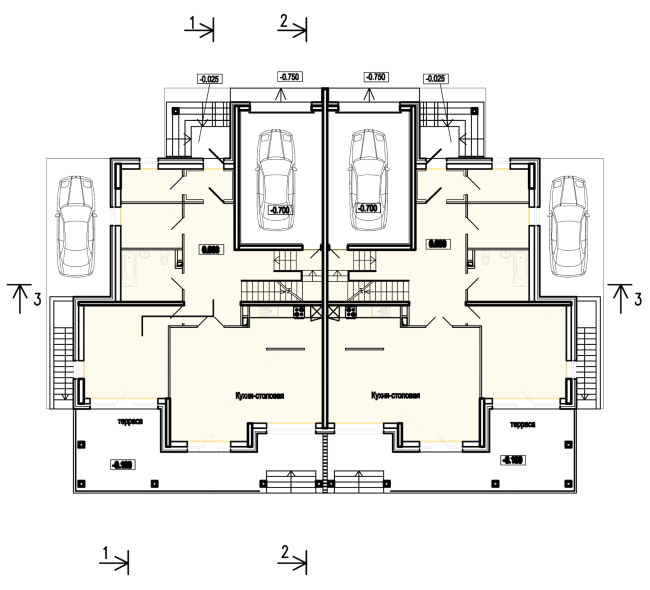 Buildings of "Baltiyskaya Zhemchuzhina" complex (Dudergoff Club residential project). Plan of the 1st floor  Sergey Tsytsin Architects