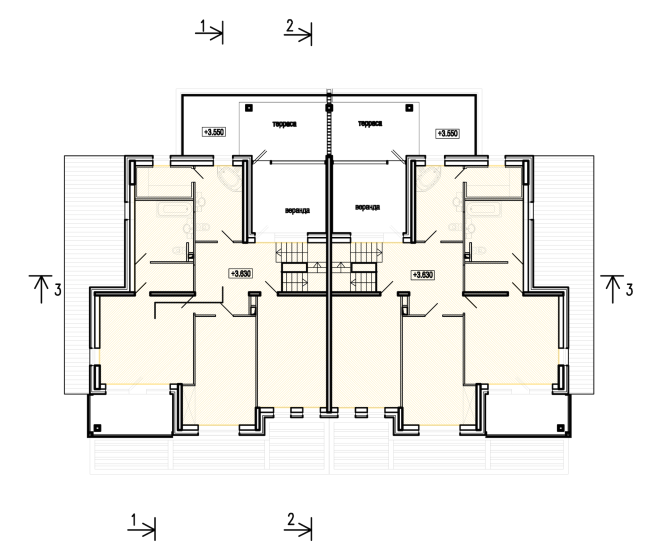 Buildings of "Baltiyskaya Zhemchuzhina" complex (Dudergoff Club residential project). Plan of the 2nd floor � Sergey Tsytsin Architects