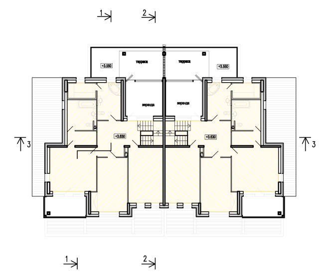 Buildings of "Baltiyskaya Zhemchuzhina" complex (Dudergoff Club residential project). Plan of the 2nd floor  Sergey Tsytsin Architects