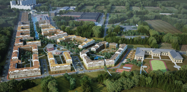 Residential area in Pushkin. Birds-eye view. Project, 2016 � Arkhstroydesign ASD