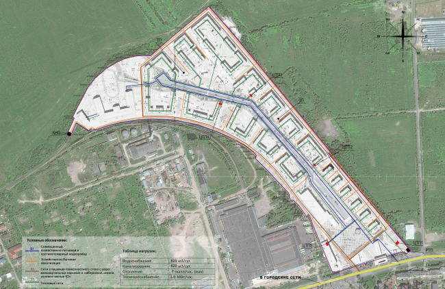 Residential area in Pushkin. ombined plan of utility networks. Project, 2016  Arkhstroydesign ASD