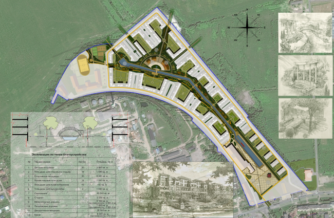 Residential area in Pushkin. amenities and landscaping diagram. Project, 2016  Arkhstroydesign ASD