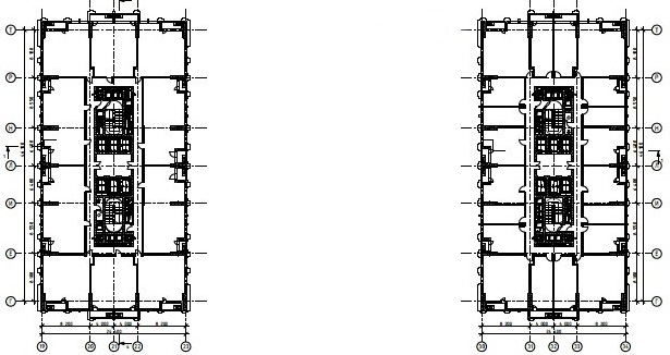 Многофункциональный комплекс «Савеловский Сити». Схема планов 4-го – 24-го этажей корпусов С1, С2