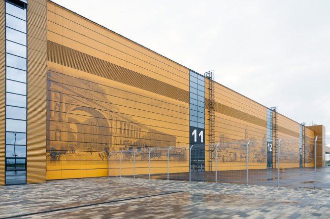 Congress and trade show center EXPOFORUM on the Peterburgskoe Highway. Construction, 2014. Evgeny Gerasimov and Partners, SPEECH, nps tchoban voss. Photograph � D.Chebanenko