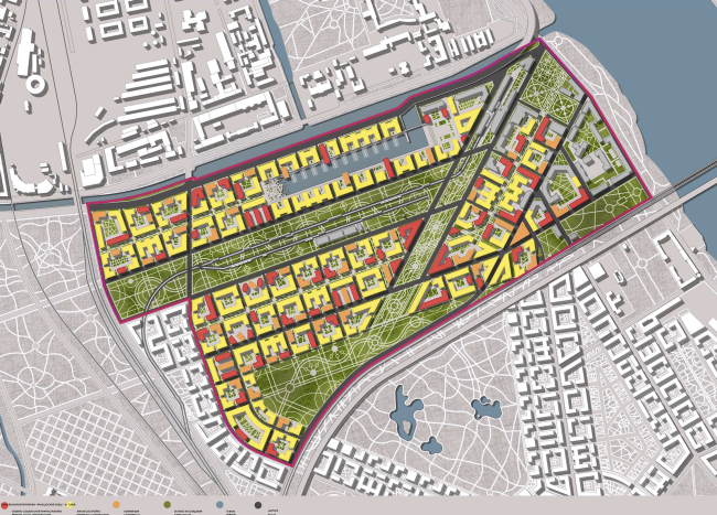 The concept pf transforming the "Gray Belt". Consortium of three architectural companies � Evgeny Gerasimov and Partners, SPEECH, nps tchoban voss