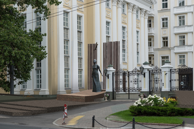 Проект памятника Галине Вишневской, авторы Александр Попов, Сергей Муратов. Изображение предоставлено Организационным комитетом конкурса Проект памятника Галине Вишневской, авторы Александр Попов, Сергей Муратов. Изображение предоставлено Организационным комитетом конкурса