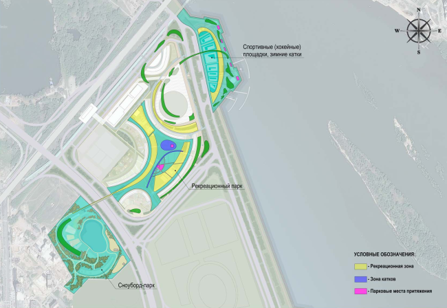 Architectural and planning concept of "Novosibirsk Srena". Theme park areas. Project, 2016  Arkhstroydesign