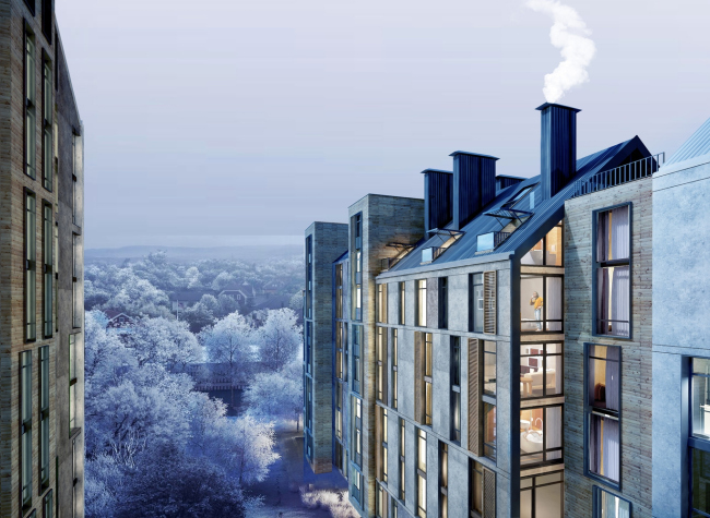The housing complex on the Stryiska Street in Lviv. Terraces. Project, 2016 � Archimatika