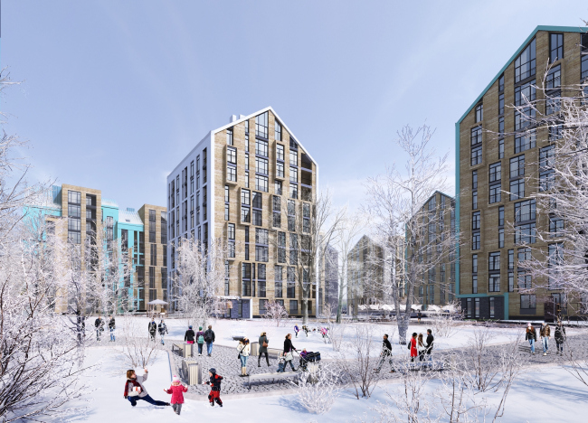 The housing complex on the Stryiska Street in Lviv. Park. Project, 2016 � Archimatika