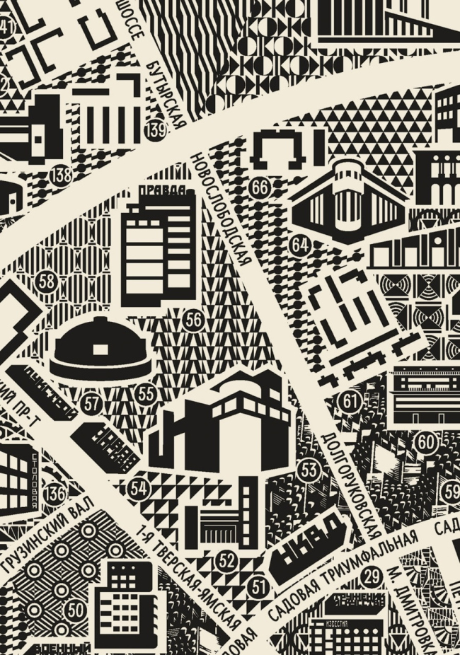 Карта «Новая Москва». Изображение предоставлено дизайн-студией Baklažanas
