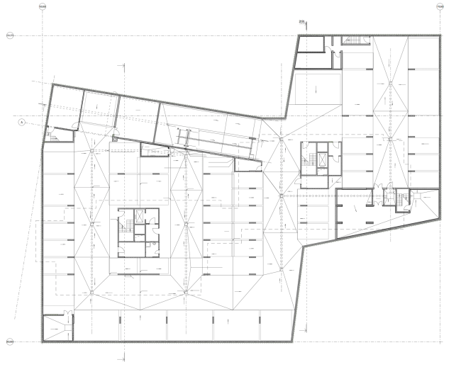 Жилой дом на Борисовской улице. План -1 этажа © Архитектурное бюро Асадова