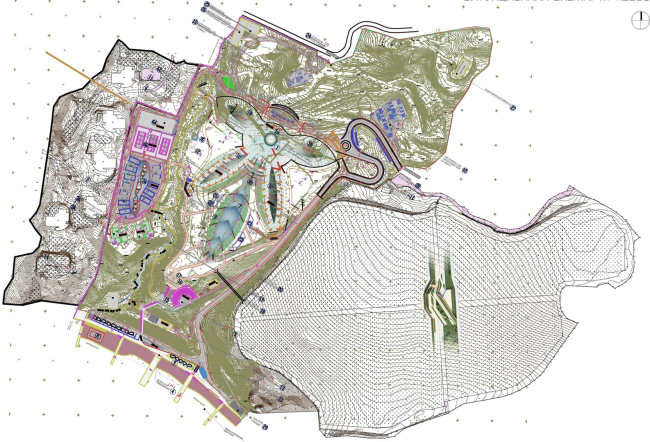 The villa complex and a winemaking center in Yalta. The master plan and the location of the winery. Project, 2016  Sergey Tsytsin architects