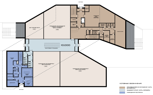 The villa complex and a winemaking center in Yalta. Plan of the second floor of the winery. Project, 2016 � Sergey Tsytsin architects