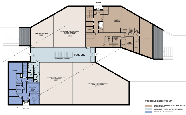 The villa complex and a winemaking center in Yalta. Plan of the second floor of the winery. Project, 2016  Sergey Tsytsin architects