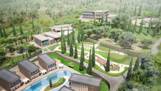 The villa complex and a winemaking center in Yalta. The villas. Project, 2016 � Sergey Tsytsin architects