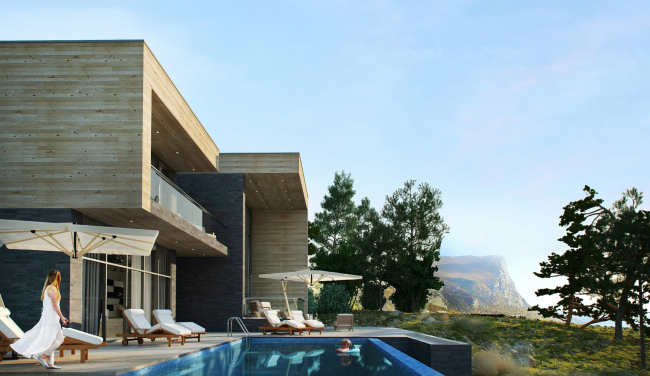 The villa complex and a winemaking center in Yalta. The villas. Project, 2016 � Sergey Tsytsin architects