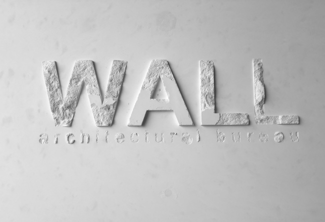 Рельефная композиция с логотипом бюро WALL