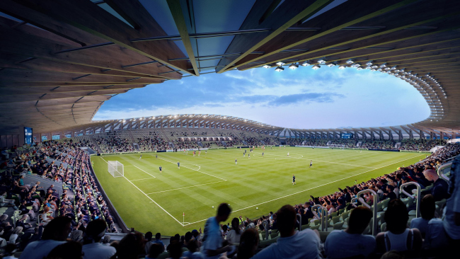 Футбольный стадион Forest Green Rovers. 2-я очередь строительства. 10 000 мест. Изображение © VA