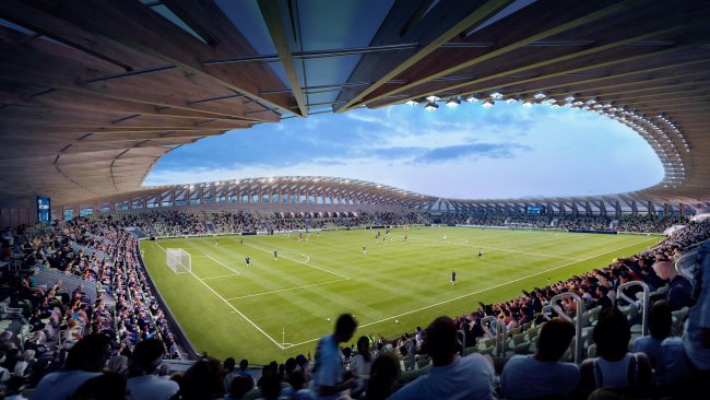 Футбольный стадион Forest Green Rovers. 1-я очередь строительства. 5000 мест. Изображение © VA